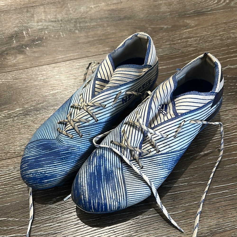 Adidas Men's Blue Patterned Athletic Shoes